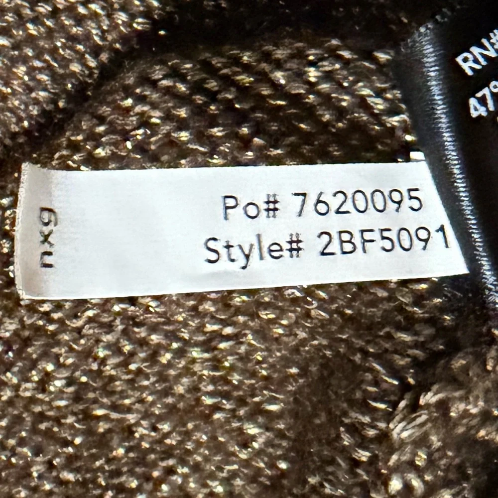 Boston Proper Metallic Brown Sweater with Faux Fur Cuffs - Picture 8 of 9